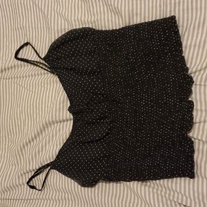 Reformation ruched milkmaid tank, polka dot